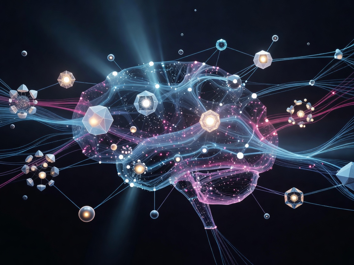Abstract visualization of an AI neural network connecting business nodes